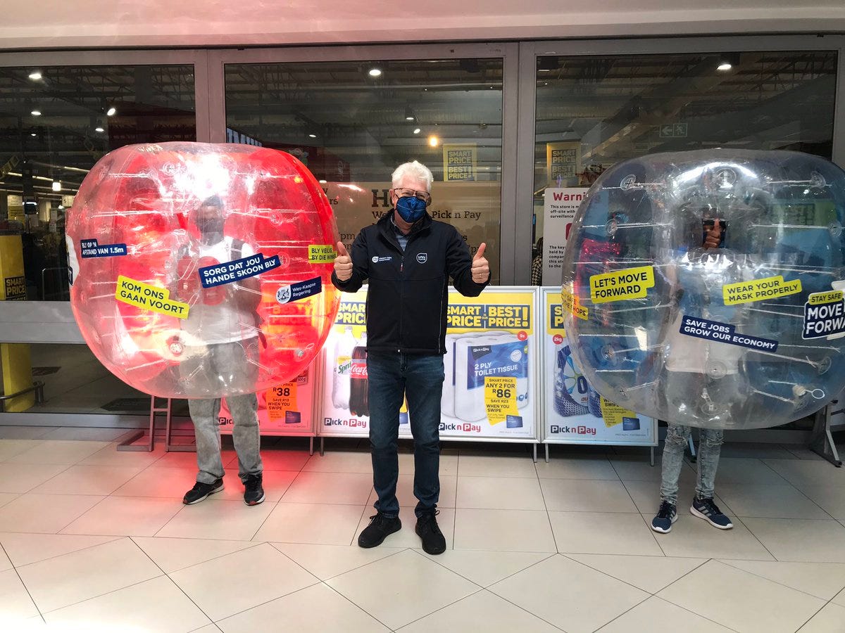 Premier Alan Winde on Twitter: &quot;Im at the N1 City Shopping Centre with our  COVID-19 awareness bubbles. It&#39;s important to remember to keep your mask  on, practice social distance and wash your