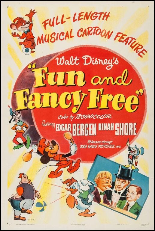 Original theatrical release poster for Fun And Fancy Free