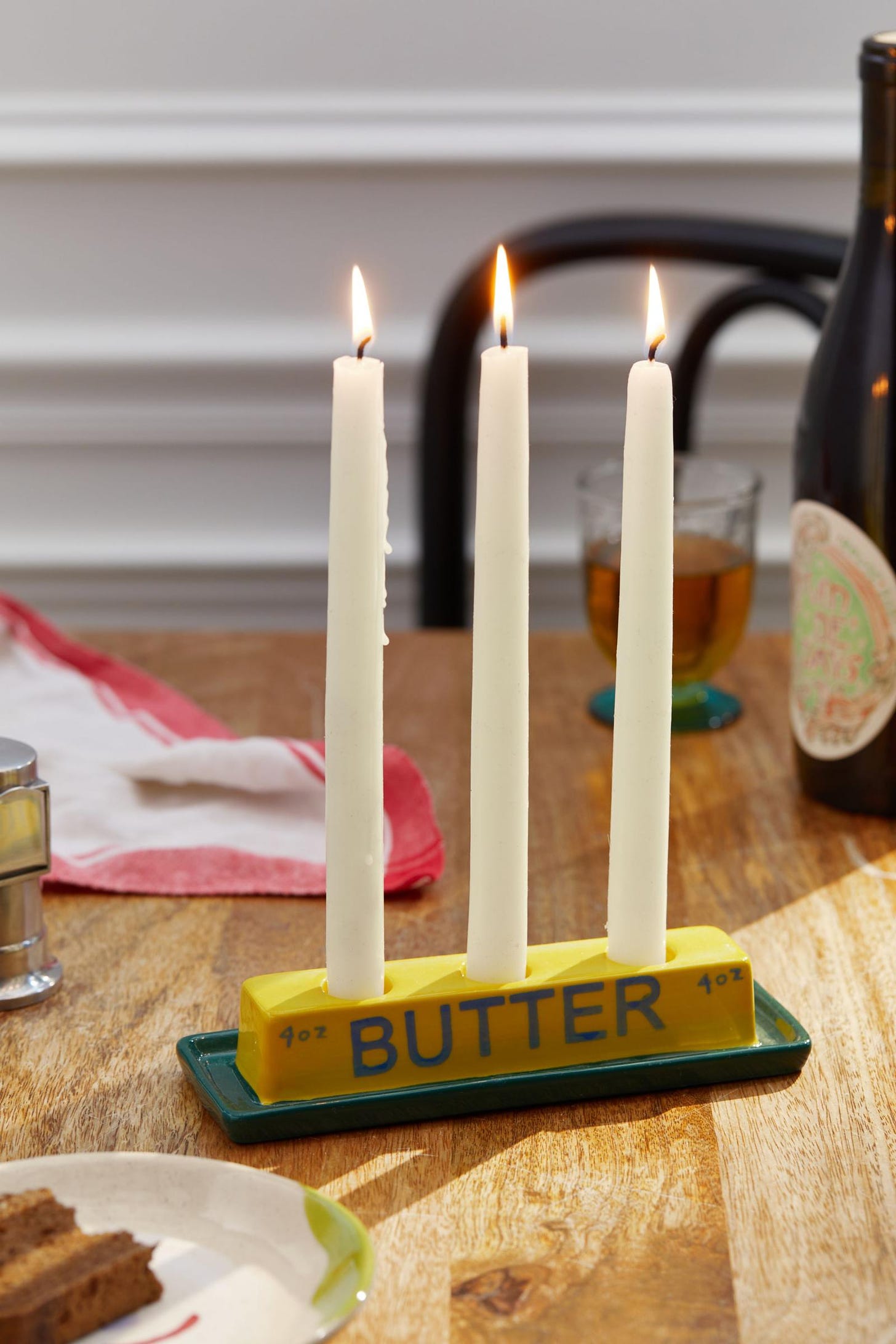 Urban Outfitters Butter Taper Candle Holder