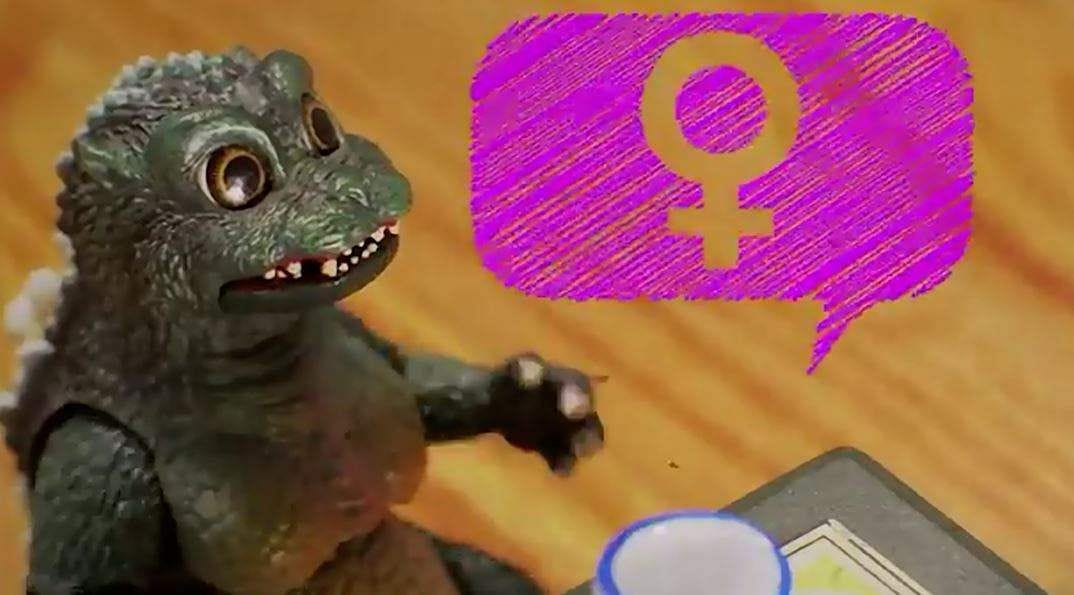 Little Godzilla, from Cressa Maeve Beer’s short, stop-motion film, Coming Out
