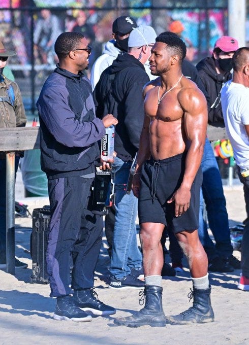 Creed III Set Photos Feature a Jacked Jonathan Majors With Michael B. Jordan