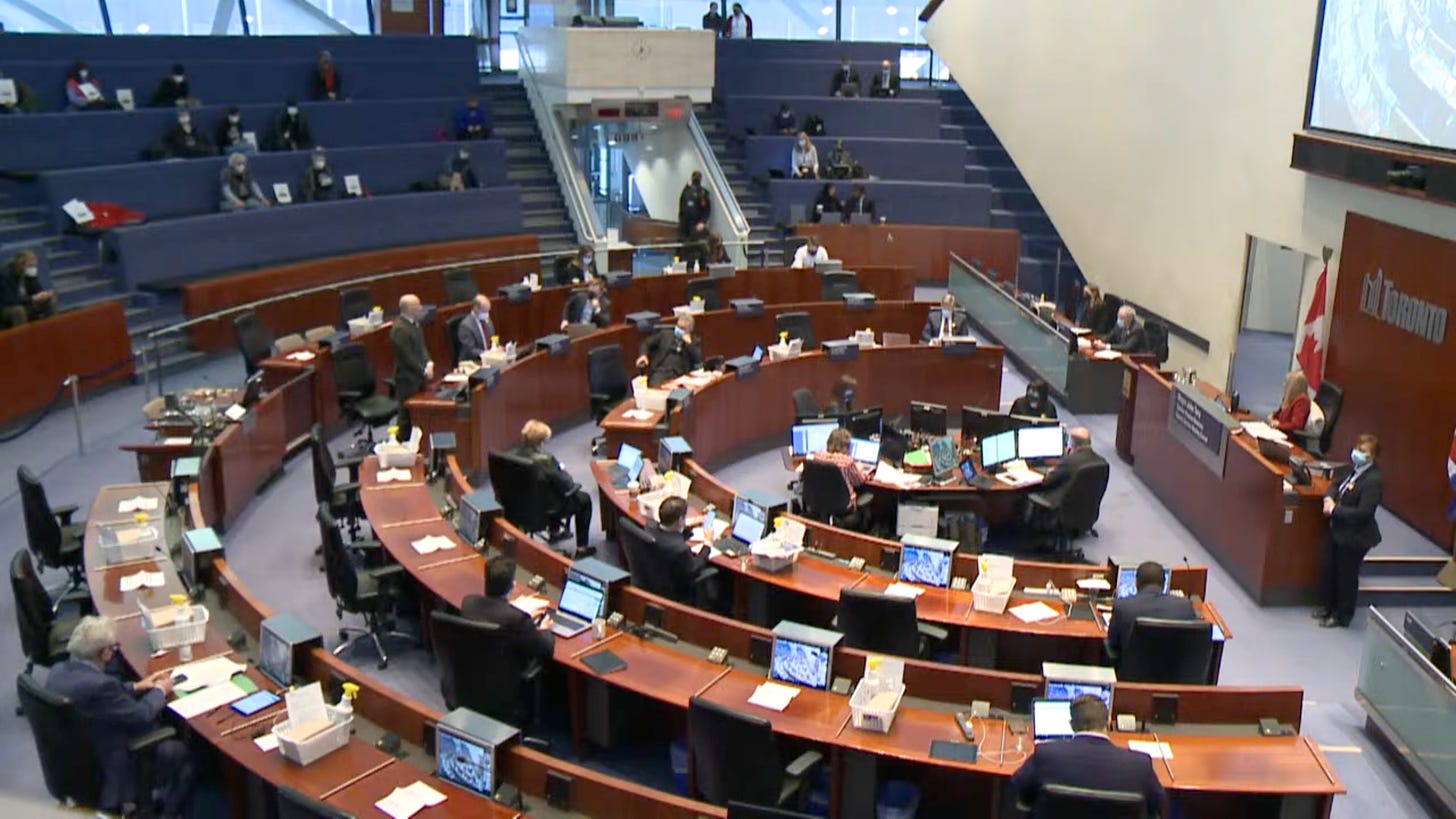 Photo of the Council Chamber in August 2022