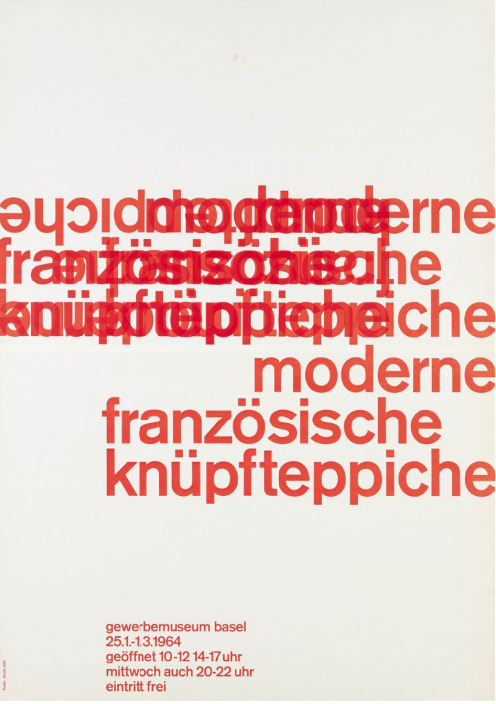 Pôster de Emil Ruder para exposição de tapeçaria francesa no Gewerbemuseum de Basel, 1964.