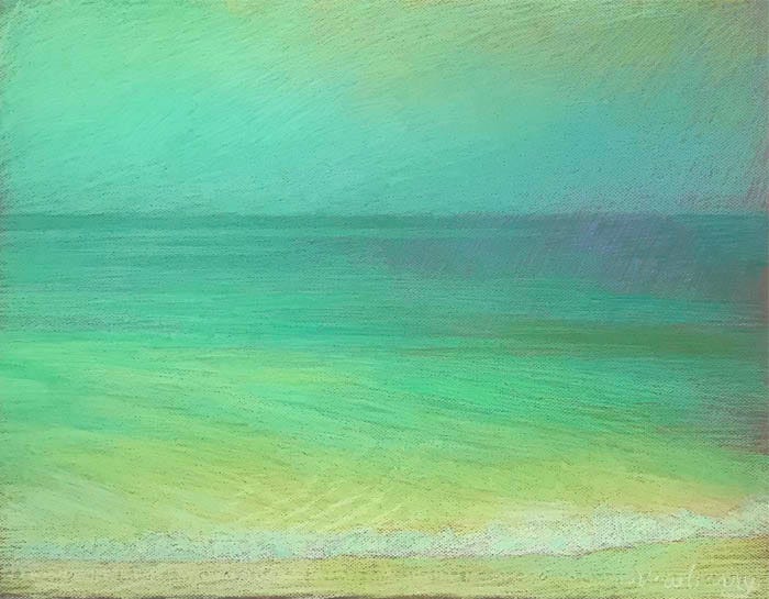Newberry, Apollo Beach, Green, Green, and Yellow, 2020, pastel, 18x24 inches
