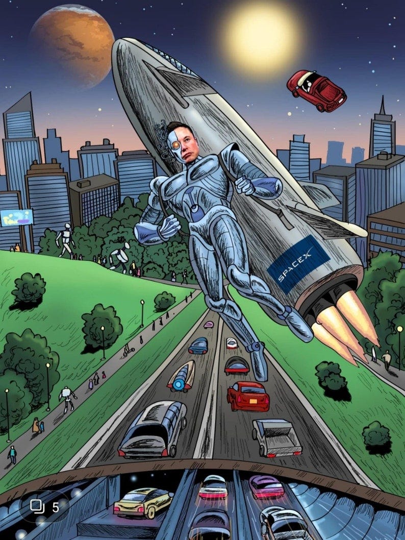 Elon Musk SpaceX planetary travel digital poster image 1