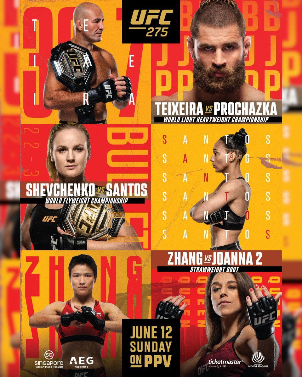 Pic: UFC 275 poster drops for 'Teixeira vs Prochazka' and everyone hates it  - MMAmania.com