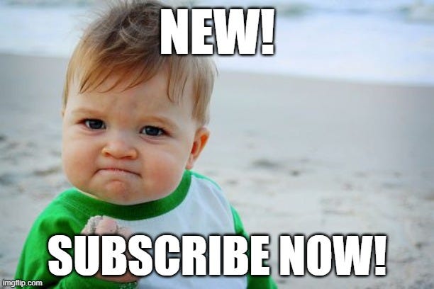 Success Kid Original Meme |  NEW! SUBSCRIBE NOW! | image tagged in memes,success kid original | made w/ Imgflip meme maker