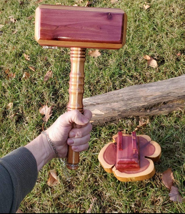 r/trees - My friend made me this absolutely epic wooden pipe, inspired by Mjölnir. The base and the stem are made out of cedar wood with a glass bowl piece, and it is honestly the smoothest pipe I have ever hit. I needed the share because of the amazing craftsmanship.