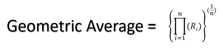 Geometric average or mean formula
