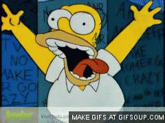Homer Simpson fazendo vários gestos que parecem estar deixando ele louco