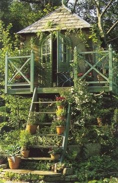 Tree/Play house heaven.  This link goes to a website for a garden designer's portfolio.  GORGEOUS pictures of many inspiring ideas for what can be done with outdoor spaces.