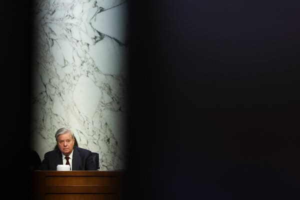 Senator Lindsey Graham during a Senate Judiciary Committee meeting in Washington last month.