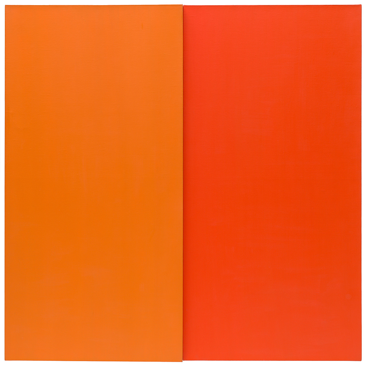 Ellsworth Kelly, Orange Red Relief, 1959. Oil on canvas, two joined panels, 60 x 60 inches (152.4 x 152.4 cm)