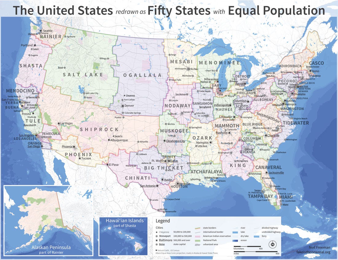 electorally reformed US map