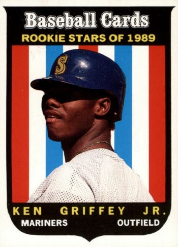 1989 Baseball Cards Magazine Repli-Cards Ken Griffey Jr Rookie Card