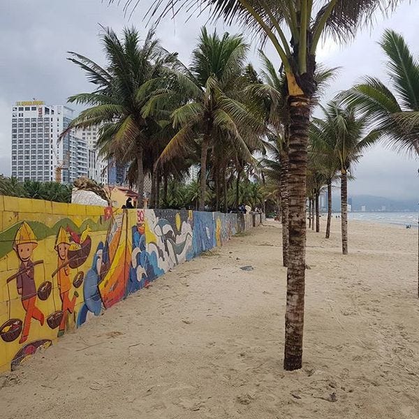 Back on the beach in Danang.