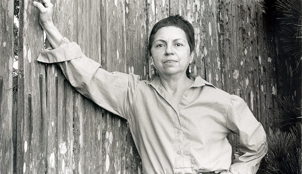 Image of Gloria Anzaldúa by Annie F. Valva.