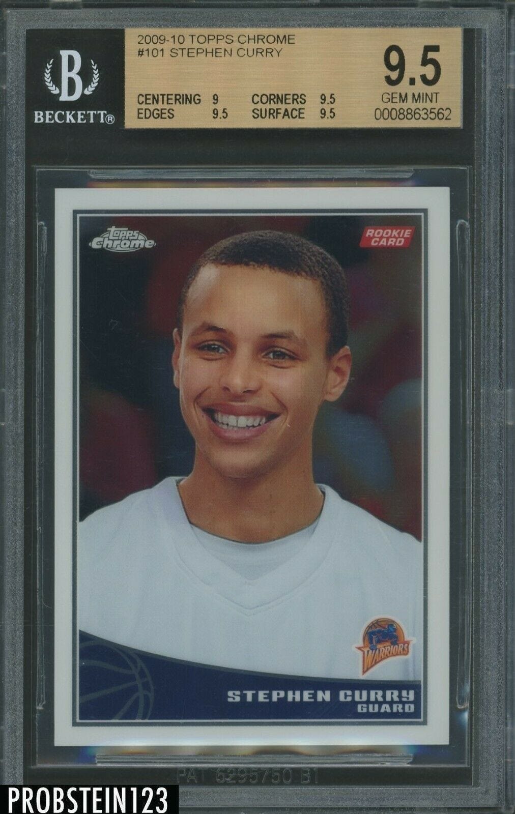 Image 1 - 2009-10-Topps-Chrome-101-Stephen-Curry-RC-Rookie-999-BGS-9-5-034-HIGH-END-034