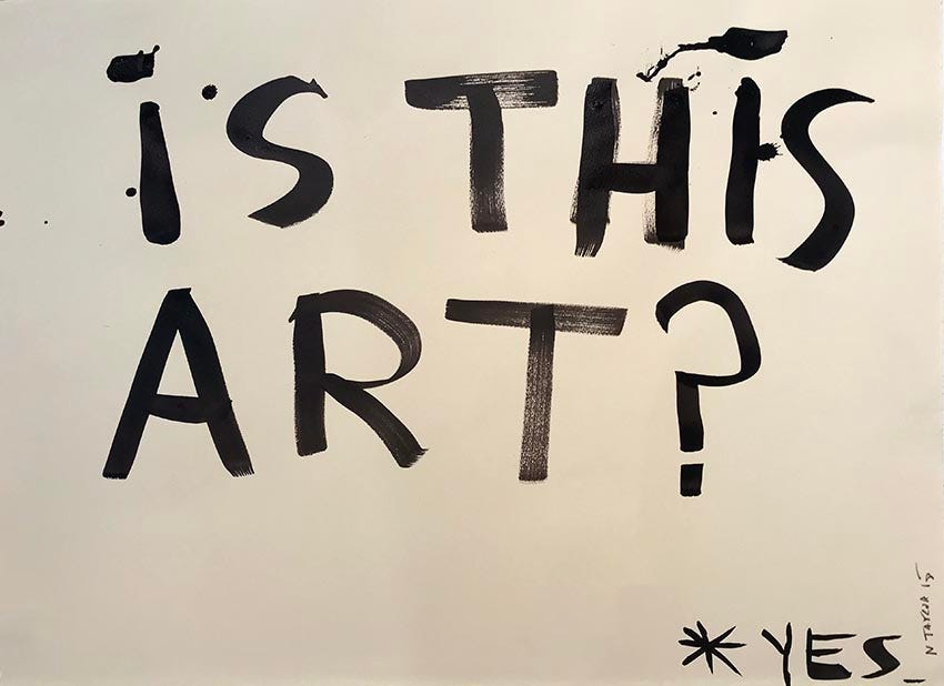 Noah Taylor, “Is this art? *Yes”, 2018, ink on paper, 52 x 76cm