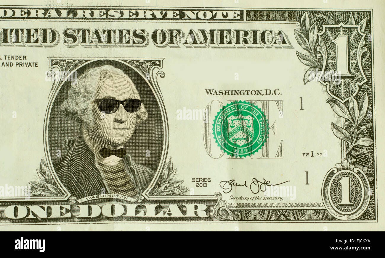 Serious hipster nerd George Washington wears sunglasses Stock Photo - Alamy