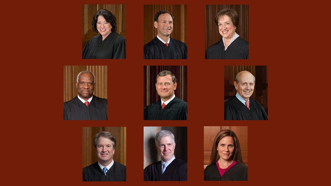 Hakim-hakim dari Mahkamah Agung AS.