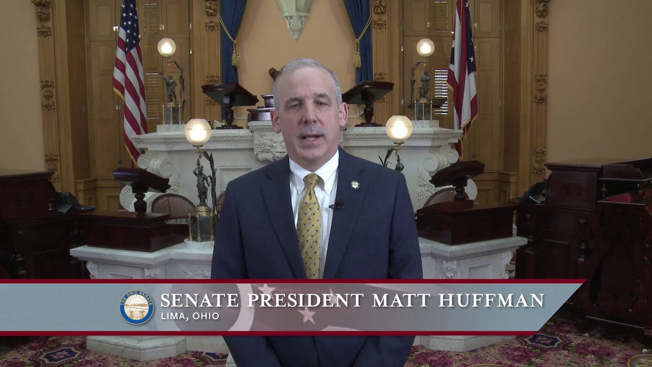 Ohio Senate President Matt Huffman Welcomes You to the 134th General  Assembly - YouTube