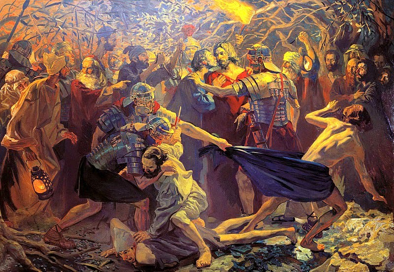 Pavel Popov - Taking Christ into custody. 900 Classic russian paintings