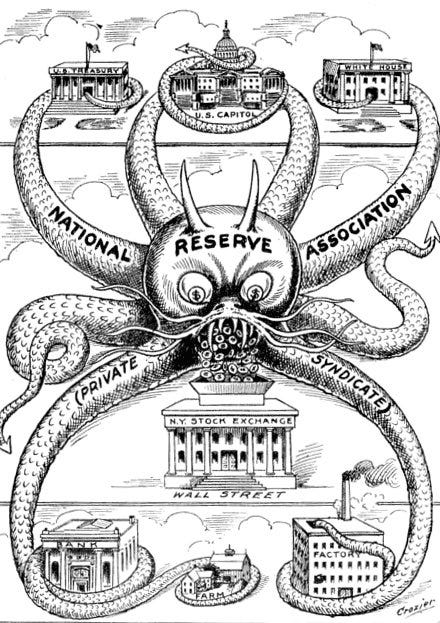 Mark W. Yusko #TwoPointOneQuadrillion on Twitter: &quot;There&#39;s a reason cartoon  about Aldrich Plan that created #Fed is an Octopus... Read Here:  https://t.co/SqOT3JyAgt https://t.co/8qHDO9uyjK&quot; / Twitter