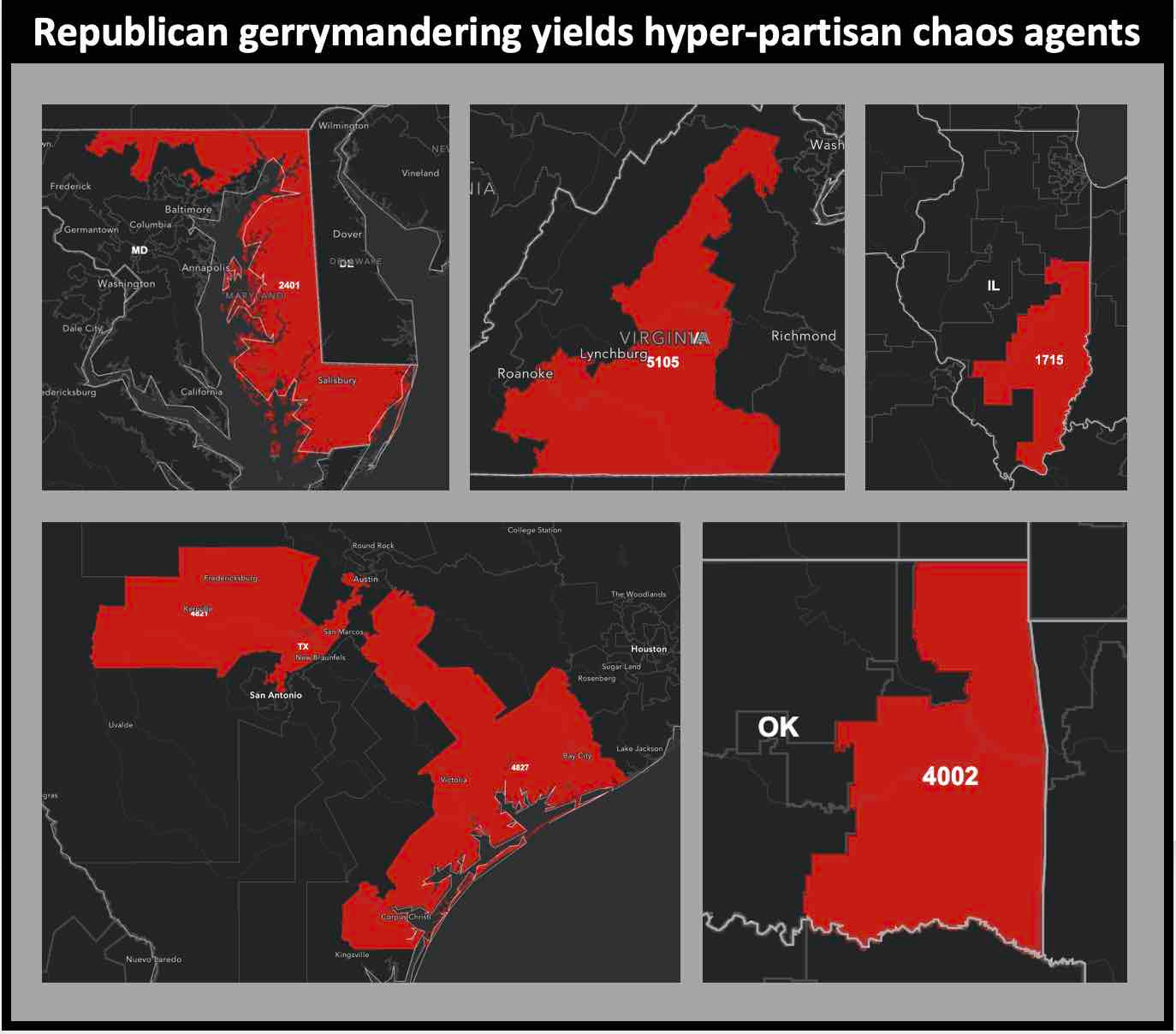 Republican gerrymandering results in hyper-partisan chaos agents