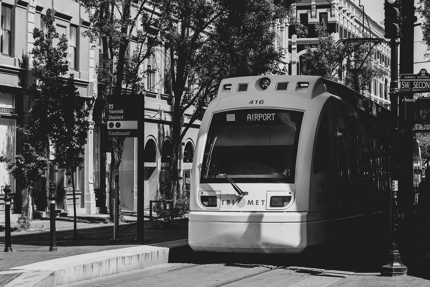 Image of the light rail in downtown Portland