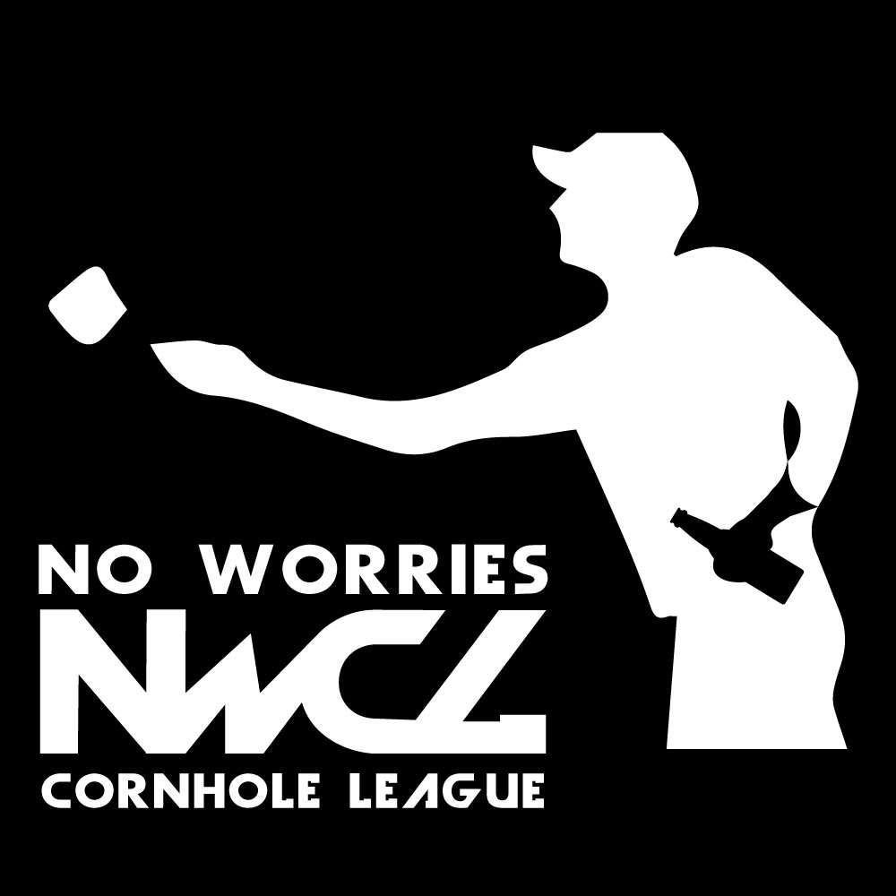 May be an image of one or more people and text that says 'NO WORRIES NWCL CORNHOLE LEAGUE'