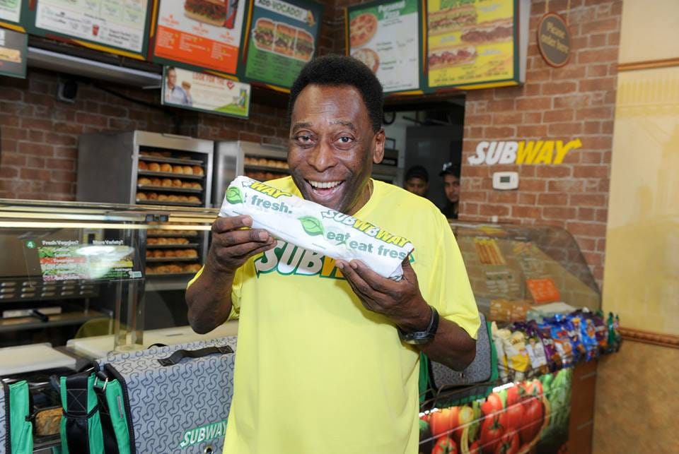 Pele Introduced as Global Brand Ambassador for Subway Restaurants – FAB News