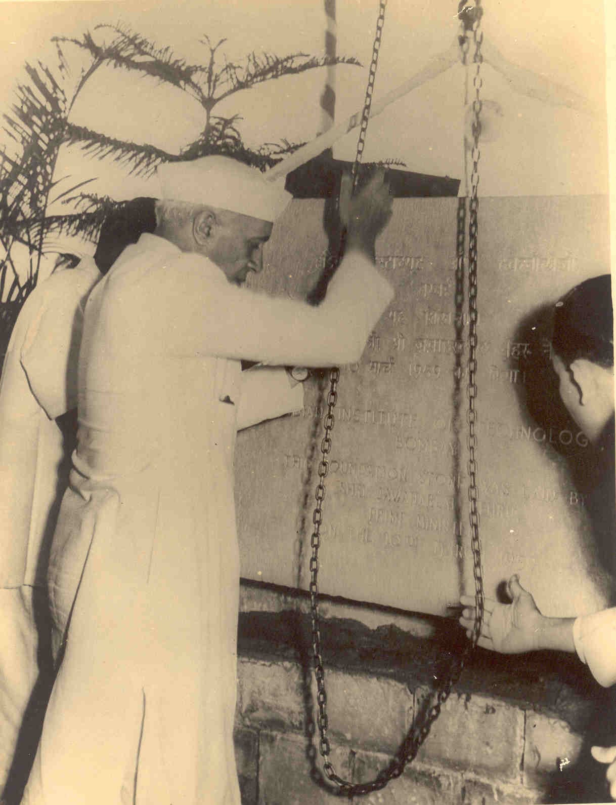 Nehru with the Foundation Stone | IIT Bombay