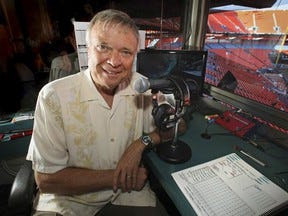 Former Expos play-by-play broadcaster Dave Van Horne at Dolphin Stadium in Miami Gardens, Fla, in 2009.