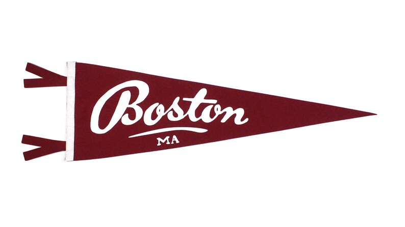 Classic Boston Pennant  Crimson and White image 1