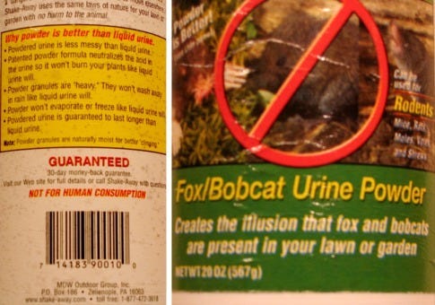 Label: Not for human consumption. Label: Not for human consumption.