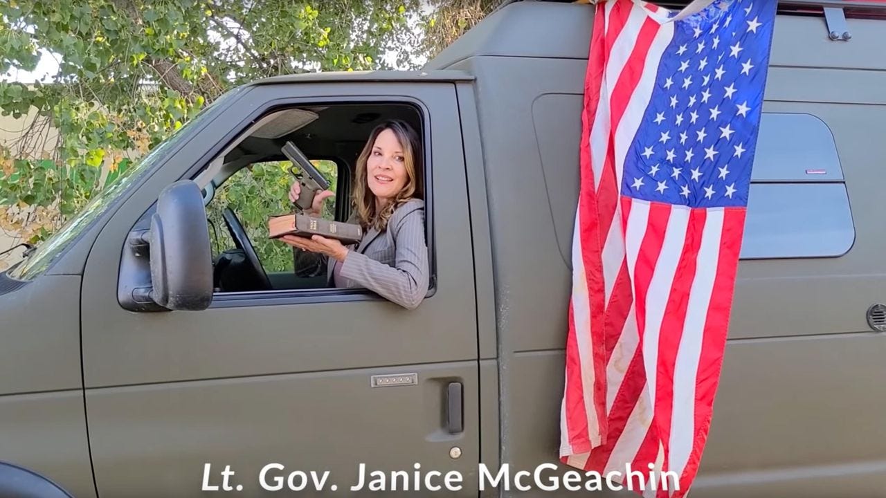 Idaho Lt. Gov. Janice McGeachin has routinely allied herself with some of the most extreme right-wing figures in America.