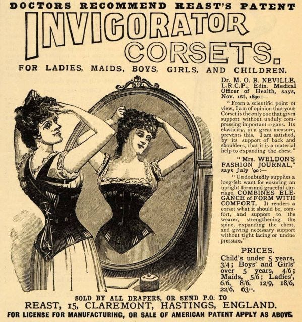 1891 Ad Reast Patent Invigorator Corset Fashion Boys ...