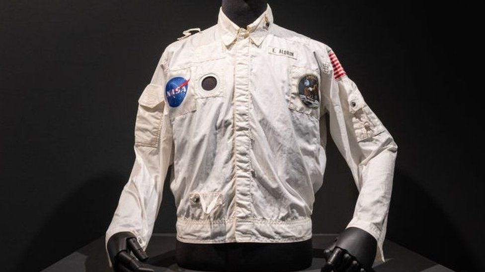 Image shows Buzz Aldrin space suit