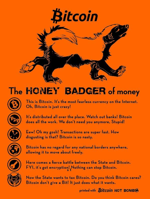 Why do you think Bitcoin is the Honey Badger of money?: Bitcoin