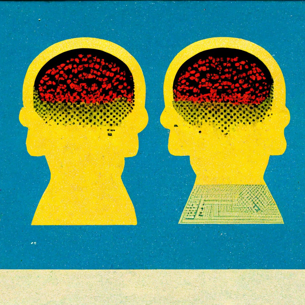 Illustration for an article about computers that imitate brains pop-art style