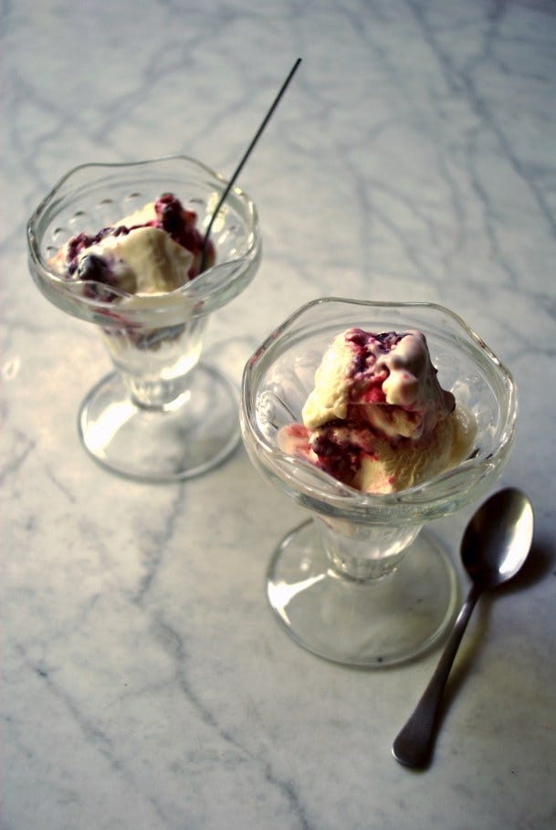 no-churn cherry ripple ice cream