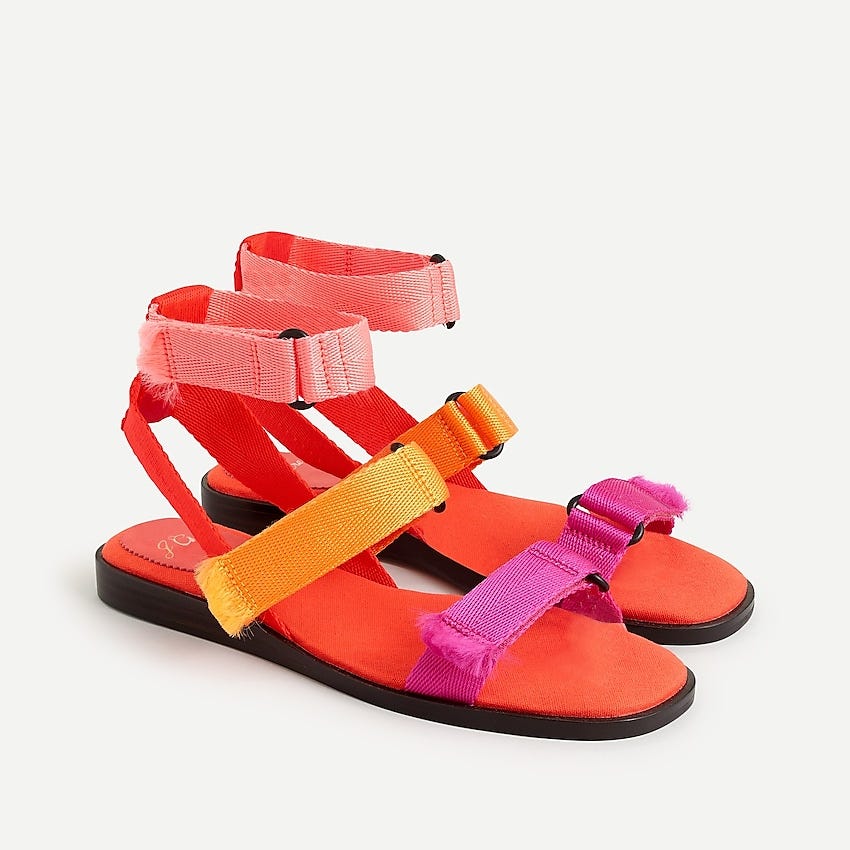 j.crew: gretchen sandal in colorblock for women, right side, view zoomed