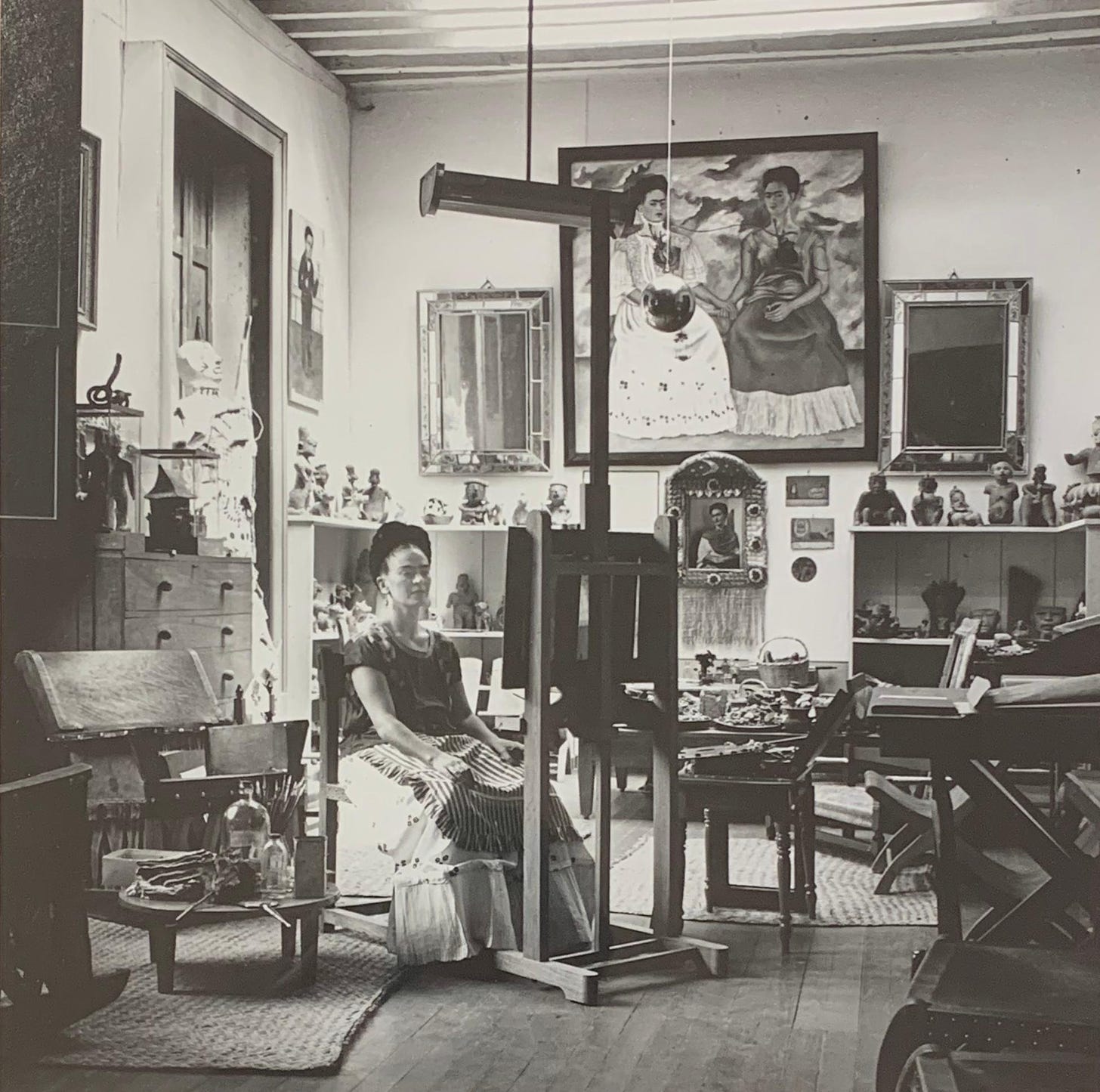 Fritz Henle - Frida in Her Studio (Black and White) Silver Gelatin  Photograph For Sale at 1stDibs