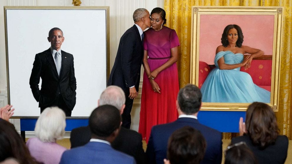 Obamas, Bidens reunite at White House for official portrait unveiling - ABC  News
