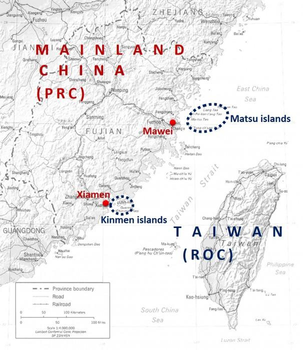 Figure 1: The location of the Kinmen and Matsu islands.