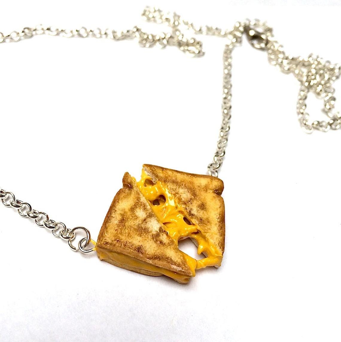 Grilled Cheese Necklace Miniature Food Jewelry Polymer Clay image 2
