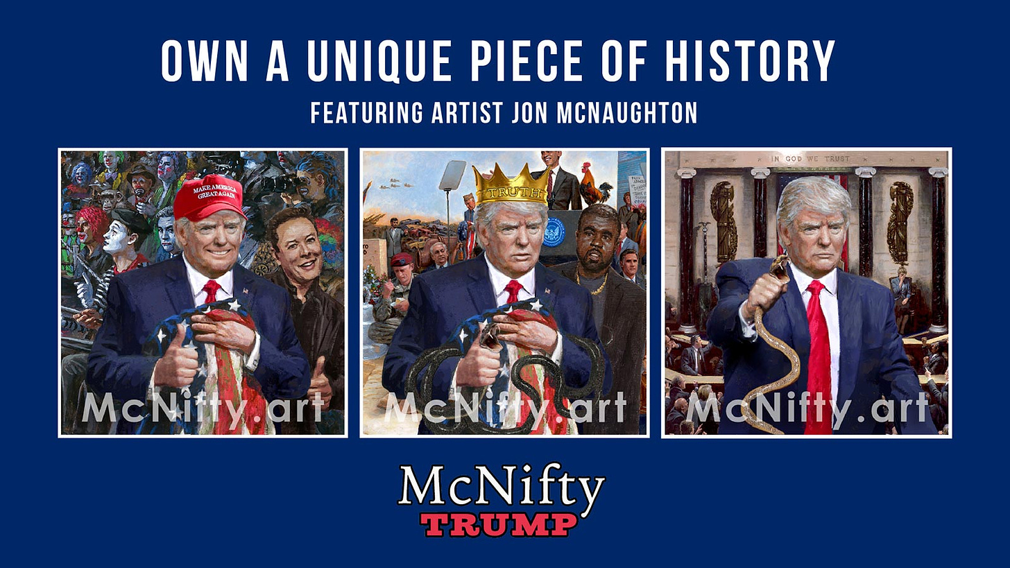 Three Trump-themed graphics