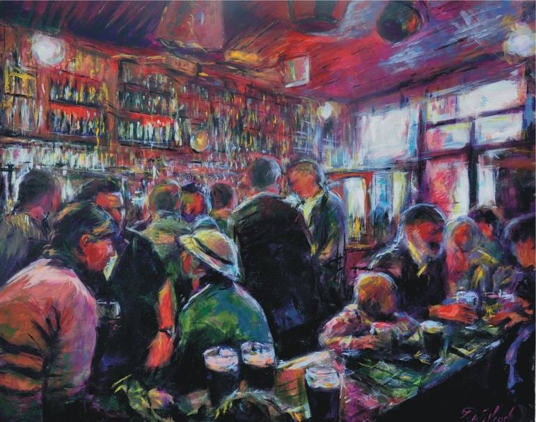 Series 3 Secrets 7 English pub Painting by Peter Wood | Saatchi Art