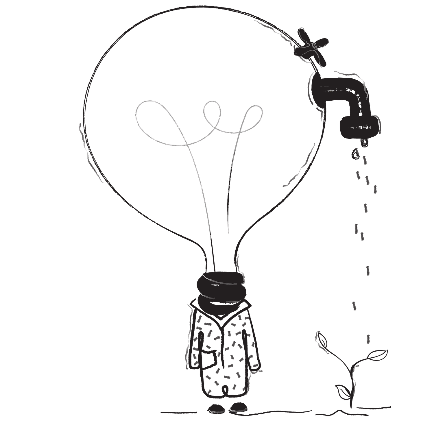 absurd design - Ampoule illustration pour une idée de pretotype